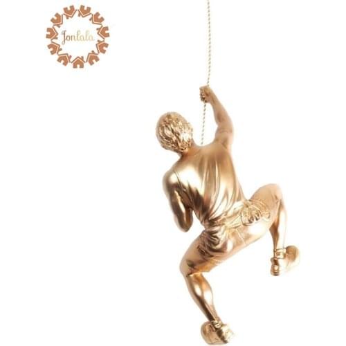 NEW ARRIVAL MODERN MINIMALIST CHARACTER ROCK CLIMBING MAN WITH ROCK WALL HANGINGS DECORATIVE CRAFTS BEST GIFT ANIMAL RESIN