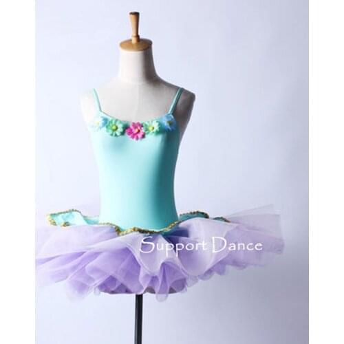 Support-Dance Camisole Ballet Tutu Dress Kids Adult Flowers Dance Costume C221
