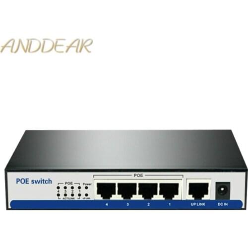 10/100 mbps rj45 poe switch 802.3af 4 port power supply 15.5w for ip cameras nvr ip phone wifi access point 4 port poe switch