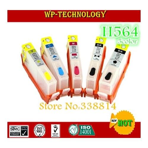 5color Empty Refill cartridge suit for HP564 suit for HP photosmart D5460 D5463 D5468 C5324 C5370 C5373 C5380 With ARC Chips