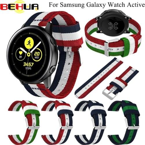 Nylon Strap For Samsung galaxy watch Active 42mm Smart Watch Band 20mm for Huami Bip PACE Lite Youth Bracelet Strap wristband