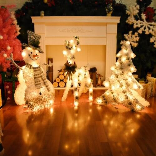 Christmas Decoration Cute Little Deer with Lights Christmas and New Year Cottage Atmosphere Christmas Decorations House