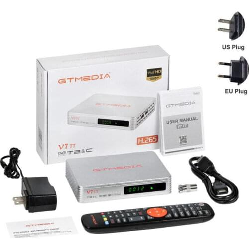 GTMEDIA V7TT Terrestrial V7 TT TV Receiver DVB-T/T2 Cable Decoder H.265 HEVC 10bit Tuner for YouTuBe PK TT PRO TDT Set top Box