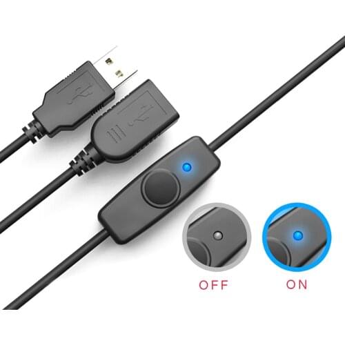 Data Sync USB 2.0 Extender Cord Extension Cable With ON OFF Switch LED Indicator For PC TV Mobile Phone Connection