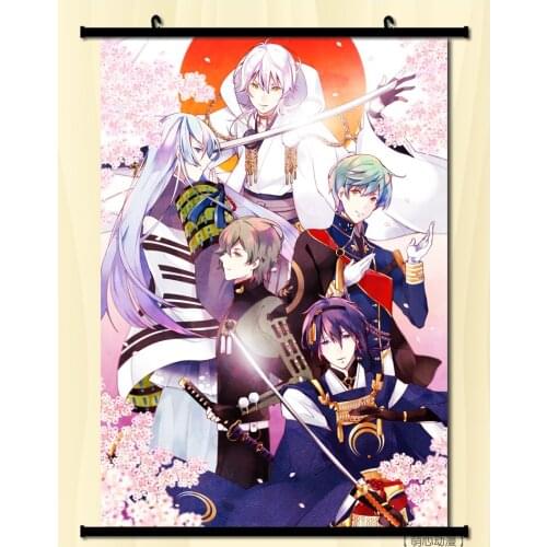 Japanese Anime Touken Ranbu Online Nakigitsune & Tsurumaru Kuninaga Home Decor Wall Scroll Poster Decorative Picture