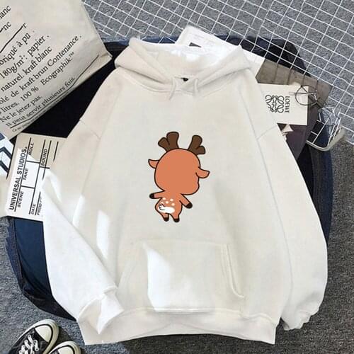 Disney New Autumn Bambi Hoodies Thumper Rabbit Flower Women Kawaii Hooded Pullover Clothes Cartoons Print Warm Femme Sweatshirt