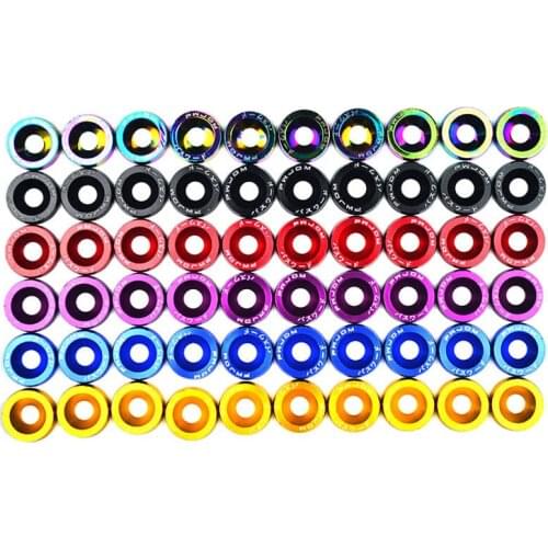 10PCS M6 JDM Car Modified Hex Fasteners Fender Washer Bumper Engine Concave Screws Fender Washer License Plate Bolts Car-styling