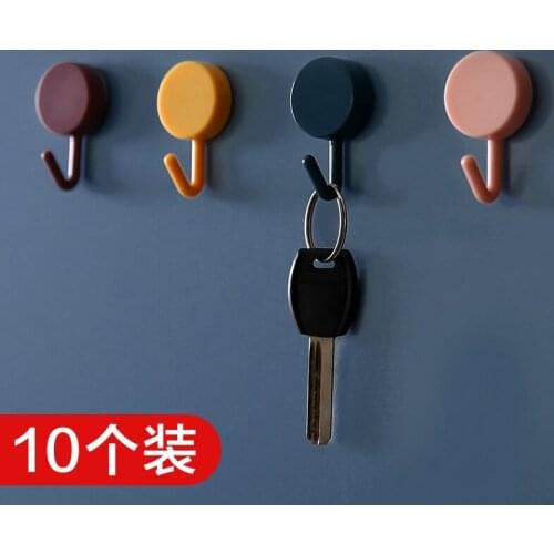 10pcs Stick Hook Cute Creativity Stick Hook Decoration Stick Hole Free Wall Paste Small Hook Wall Hanging Wall Creative Key Hook