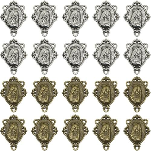 10pcs Alloy Metal Jesus Charms Connector Lettering Pendants For DIY Jewelry Accessories Making 28*21mm
