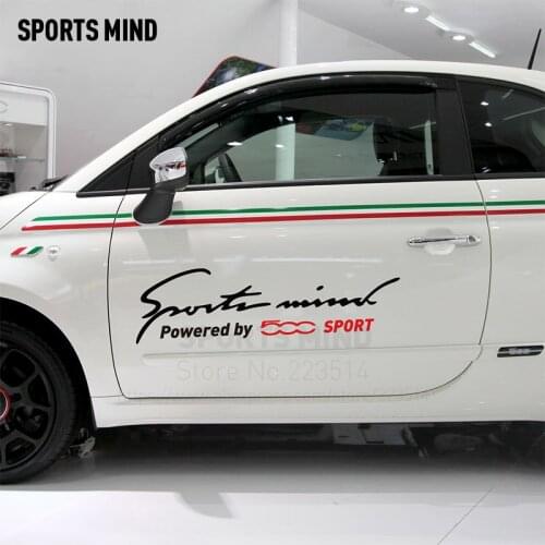 10 Pieces Sports Mind Car-Styling On Car Body Reflective material Decals Vinyl Sticker For FIAT 500 accessories