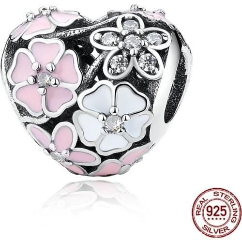 100% Real 925 Sterling Silver Love Daisy Hollow Beaded Fit Original 3mm Bracelet& Bangle Making Fashion DIY Jewelry For Women