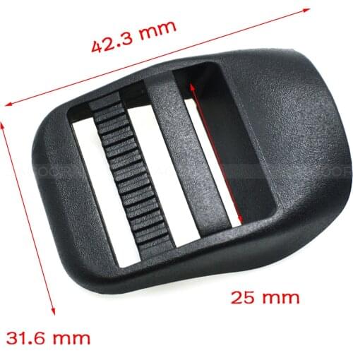 100pcs/pack 1" Ladder Lock Slider Plastic Buckles Backpack Straps Webbing 26mm Black