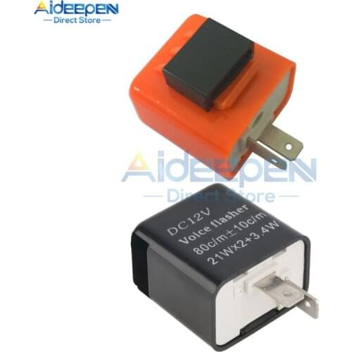 DC 12V 2 Pin Adjustable Frequency LED Flasher Relay Turn Signal Blinker Indicator For Motorcycle Motorbike Accessories