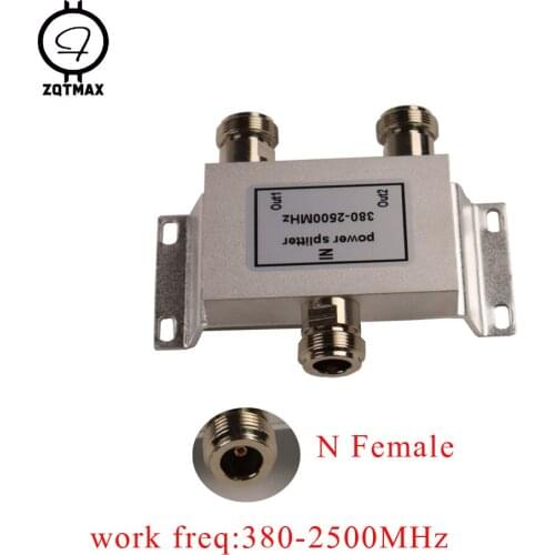 2-way Power Divider / Splitter 380-2500MHz N-F for Mobile Signal Booster,Walkie talkie,GSM/CDMA/PHS/WLAN indoor coverage project