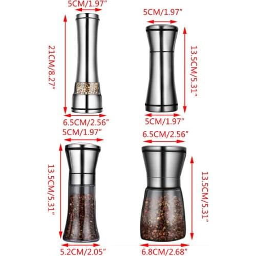 2021Manual Pepper Grinder Stainless Steel Coarseness Adjustable Salt Spice Mill Tool 40JD