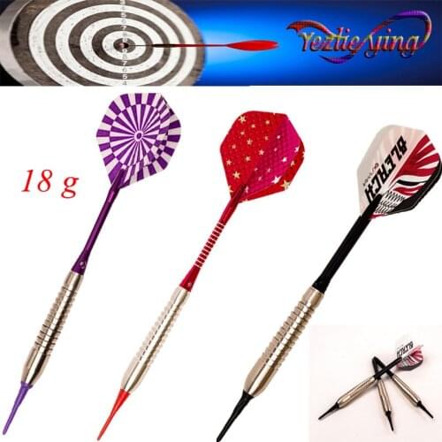 18g 3pcs Steel/Sluminum Safe Dart with Soft Tip Indoor Sport Darts With Darts Flight for Games Free Shipping