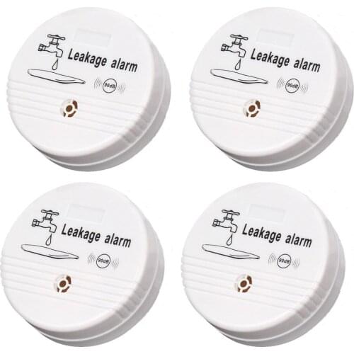 4pcs Water Leakage Sensor 85dB Water Level Alarm Battery Powered Water Security System