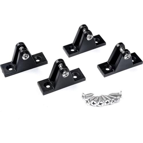 4 Packs Boat Bimini Top Deck Hinges Flat Mount Black Nylon with Screws Bimini Top Boat Cover Fitting