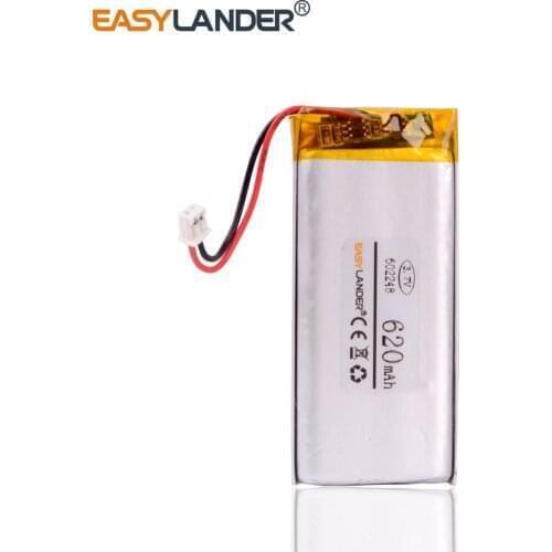 602248 JST 1.25mm 2 pin 3.7V 620mAh Lithium Polymer LiPo Rechargeable li ion Battery For Mp3 MP4 MP5 Speaker GPS PSP Vedio game