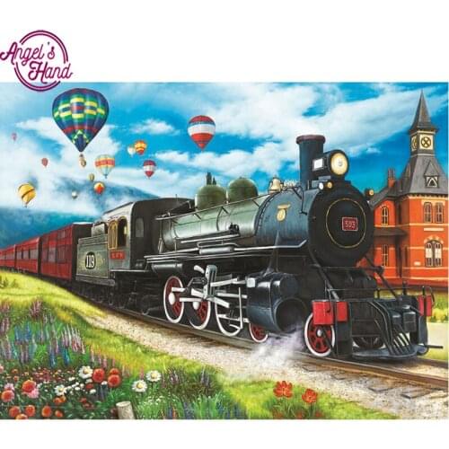 Full square diamond 5D DIY diamond embroidery spring train diamond painting Cross Stitch Rhinestone mosaic home decoration