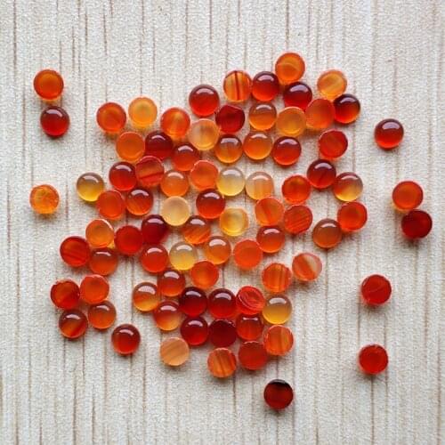 Wholesale 50pcs/lot 2018 fashion high quality natural red onyx round cab cabochon beads for jewelry making 4mm free shipping