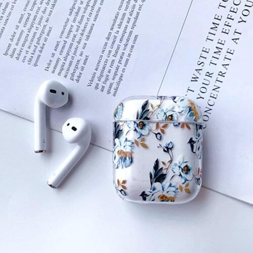 For AirPods Case Flower Transparent Hard Plastic Wireless Bluetooth Earphone Cases For Airpods 2 Cover