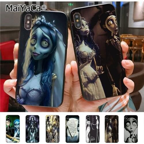 Tim Burtons Corpse Bride Painted cover Colourful Design Case for iphone 11 12 Pro X 7plus 6 6s 7 8 8Plus 5 5S case 12mini
