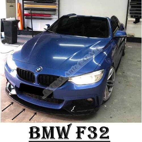 For Bmw F32 Front Bumper Attachment Lip 2010-2020 Piano Glossy Black Splitter Diffuser Universal Spoiler Bumper Mud Flaps Sport