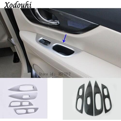 For Nissan X-Trail XTrail T32/Rogue 2017 2018 2019 2020 Car Handrail Armrest Door Window Glass Switch Panel Trim Frame Molding