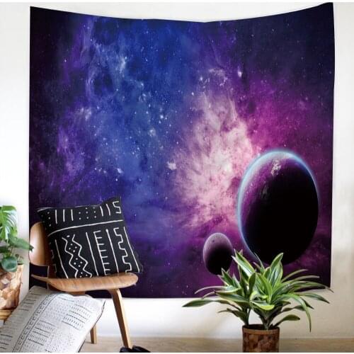 Planet universe Tapestry blue purple Wall hanging decoration Home bedroom planet pattern best selling design Tapestry