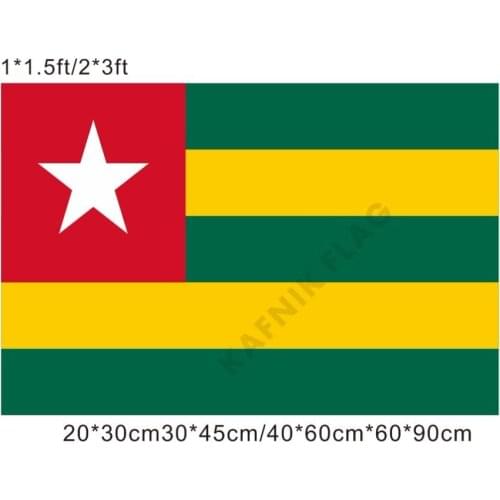 KAFNIK,free shipping 20*30cm/30*45cm/40*60cm/60*90cm small flags Togo Flags for Countries World Event Decorative Flags