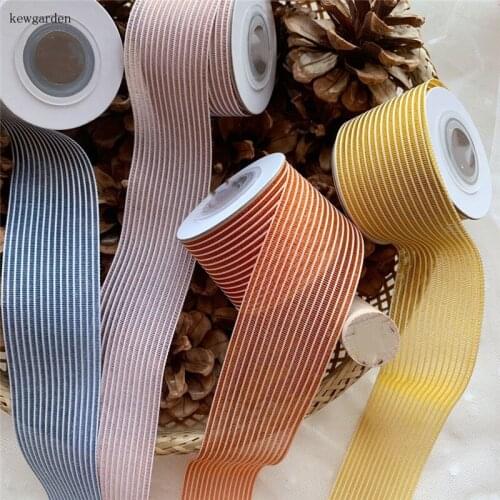 Kewgarden 1" 1.5" 40mm 25mm 10mm Fishing Line Stripe Ribbon DIY Flower Hair Bow Accessories Handmade Tape Packing Webbing 10Yard