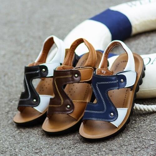 Children shoes Sandals leather 2020 new summer fashion boys shoes students kids soft bottom beach shoes