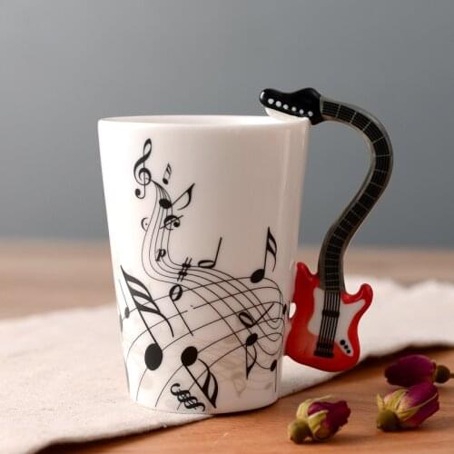 Creative Ceramic Cup Milk Breakfast CupOffice Cup Note Musical Instrument Water Cup Mark Cup Nordic Coffee Cup Mugs Coffee Cups