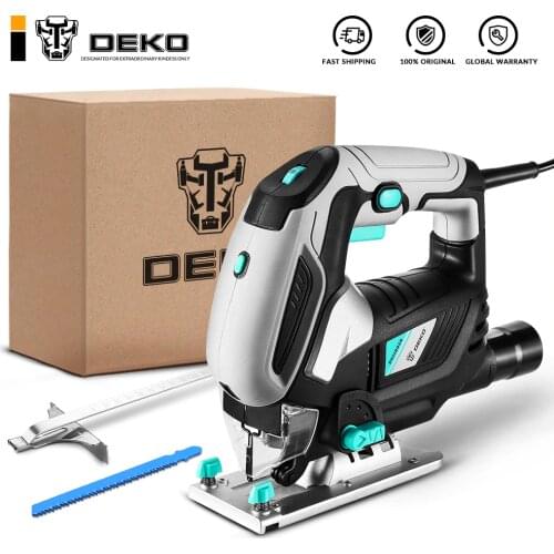 DEKO Jig Saw Variable Speed​Electric Saw with 1 Piece Blades/1 Metal Ruler/2 Carbon Brushes/1 Allen Wrench Jigsaw Po