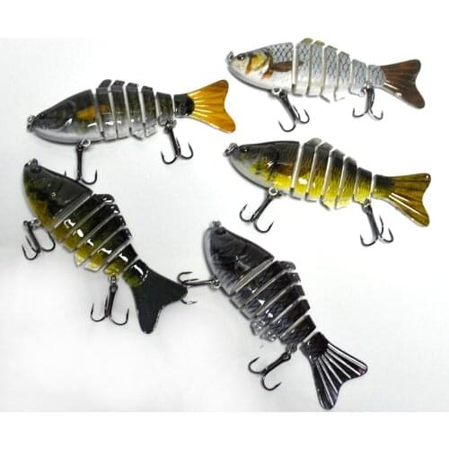 Lots of 5pcs 10cm 15.5g Swimbaits 7-section Hard Fishing Lures Hooks Tackles