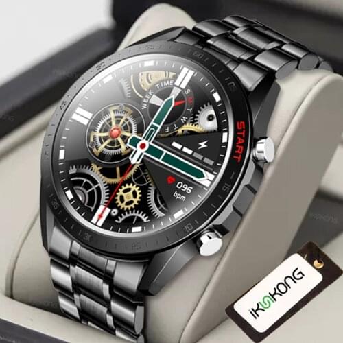 360*360 HD IPS 1.32 Inch Screen 2021 Men Smart Watch Heart Rate Monitor IP68 Swim Sports Smartwatch Custom Dials For Android IOS