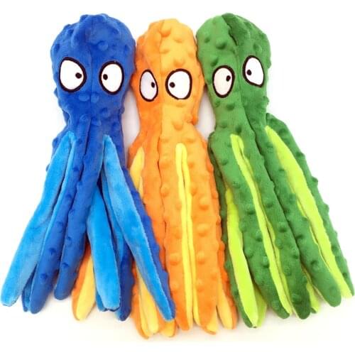 8 Legs Octopus Soft Stuffed Plush Squeaky Dog Chew Squeakers Toy Sounder Sounding Paper Bite Resistant Squeak Animal Toys