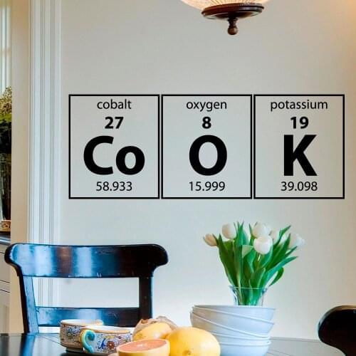 Cook Wall Decal Periodic Table Elements Science Vinyl Lettering Wall Art Kitchen Decals Vinyl Stickers Family Home Decor J938