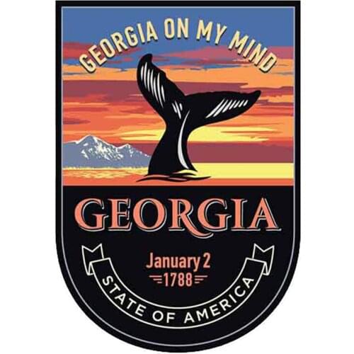 13cm x 9.2cm for Georgia USA State Retro Badge Funny Car Stickers RV VAN 3D DIY Fine Decal Windshield Bumper Windows