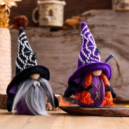 2021 New Halloween Long Legs with Broom Dwarf Doll Creative Faceless Doll Home Decoration Desktop Ornaments Dropshipping