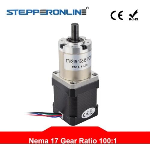 100:1 Planetary Gearbox High Torque Nema 17 Gear Stepper Motor 1.68A for DIY CNC Router Robot 3D Printer
