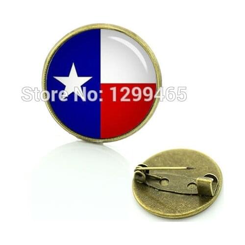 Promotion Upscale map or flag brooch Unique Design Texas state flag medal pin Necktie Formal team logo style brooches C 871