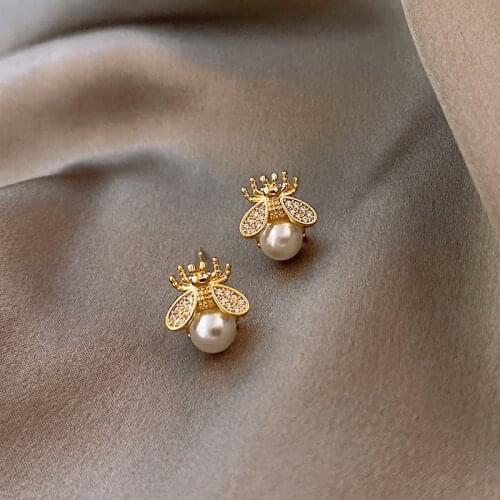 S925 Retro Little Bee Earrings South Korean Design Simple Small And Lovely Fashion Earrings Fashion Jewelry