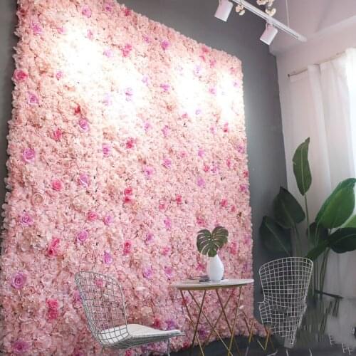 24pcs/lot 2.4mX2.4m Silk Rose Flower Artificial Flowers DIY Wedding Decoration Flower Wall Panels Romantic Wedding Backdrop