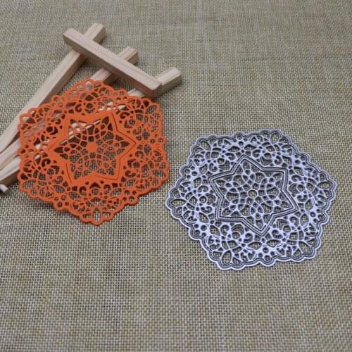 Hexagon Lace Frame Flower Metal Cutting Dies Scrapbooking Steel Craft Die Cuts Embossing Paper Art Card Make Stencil