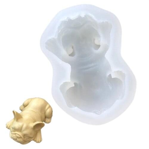 1pc Silicone 3D Dog Shaped Mold DIY Bulldog Soap Mould Handmade Craft Soap Making Molds