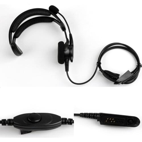 Heavy Duty Overhead Headset for Motorola Radio GP328 GP340 GP380 with boom mic