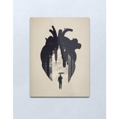 In the Heart of the City Metal Print Tin Sign Bar Home Wall Decor Metal Art Poster