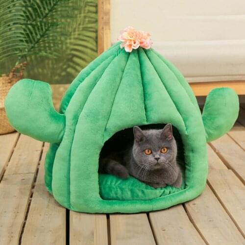 Winter Warm Cat Bed Plush Soft Portable Foldable Cute Cat House Cave Sleeping Bag Cushion Thickened Pet Bed Kittens Products